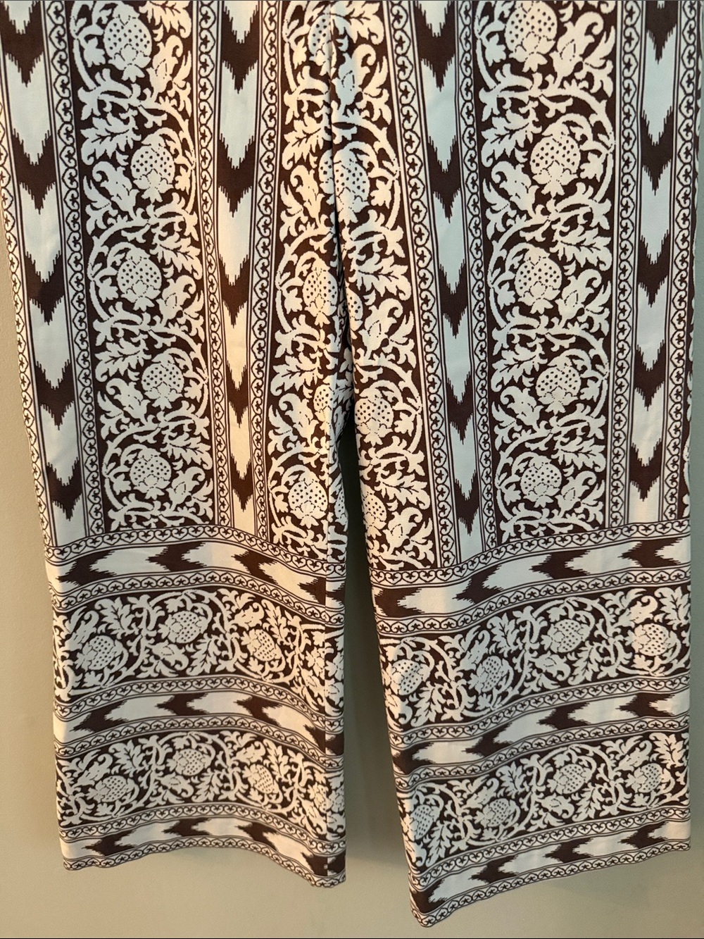 Julia Amory Babe Pant Island Ikat Printed Wide-Leg Pants - Brown & Cream Small - Picture 5 of 12